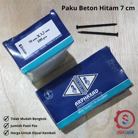 Jual PAKU BETON 7 CM PAKU TEMBOK 7 CM PAKU BETON HITAM 7 CM 1 DUS 100 ...