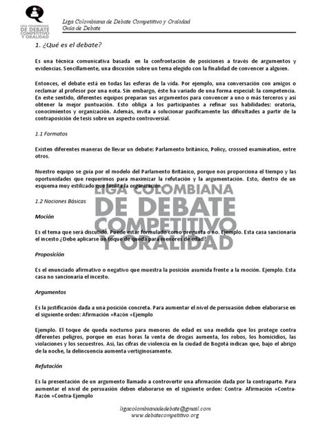 Guía De Debate