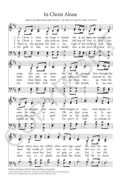 In Christ Alone Piano Sheet Music Free Download Passmaps