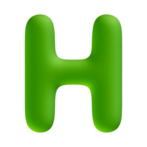 Download Green 3d Render Of Alphabet Letter H For Free