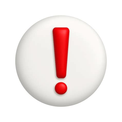 Signo De Exclamación Rojo En El Botón Blanco Icono De Signo De Atención