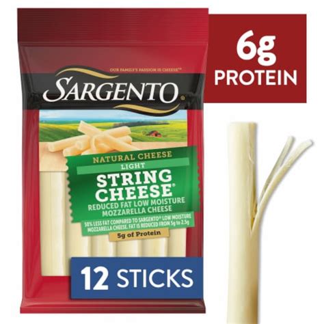 Sargento® Light Mozzarella String Cheese 12 Ct 8 Oz Each Smiths