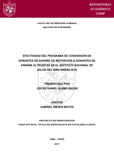 Efectividad Del Programa De Conversi N De Donantes De Sangre De