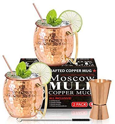 Benicci Moscow Mule Copper Mugs Set Of 2 100 Handcrafted Food