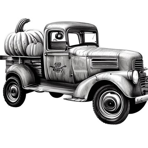 Vintage Truck With Pumpkins Creative Fabrica