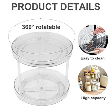 Turntable Organizer Tier Lazy Susan Round Plastic Clear Rotating