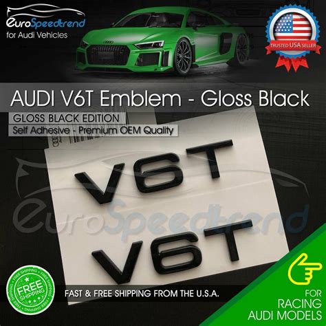 Audi V T Emblem Gloss Black Oem Side Fender Badge A A A A S Q Q