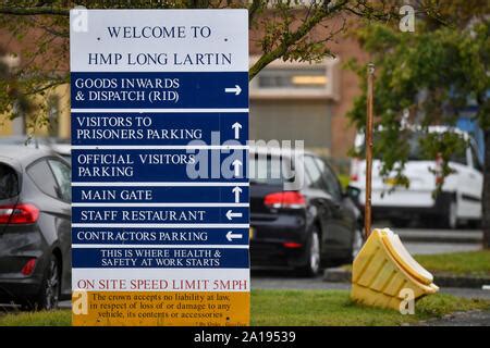 A sign at HMP Long Lartin, near Worcester, where order has been restored after a siege at the ...