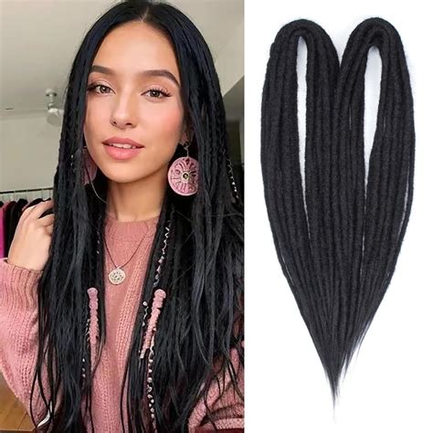 Kraler 24 Inch Double Ended Dreadlock Extensions 20 Strands Handmade Black