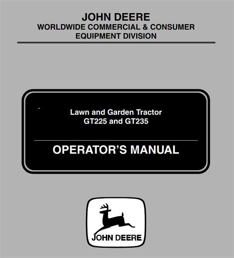 John Deere Tractor Gt Gt Operators Manual Pdf