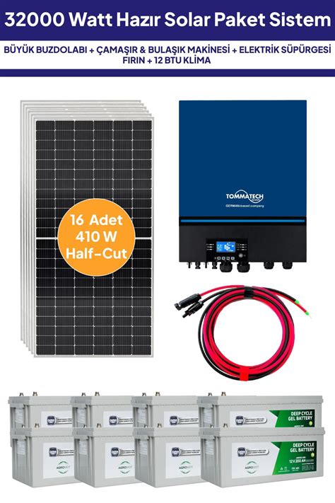 NASAENERJİ 32 kw 32000 Watt Güneş Enerjisi Hazır Solar Paket Sistem