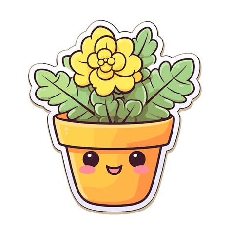 Premium Vector Cute Cactus In Pot Flat Cartoon Style