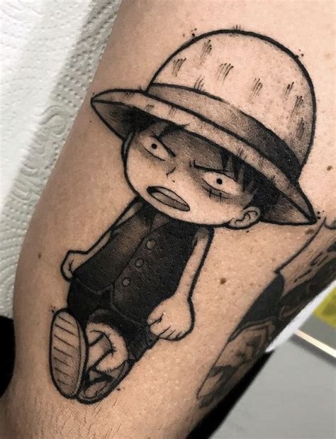 Mini Luffy Tatuagens únicas Tatuagens De Anime Tatuagem One Piece