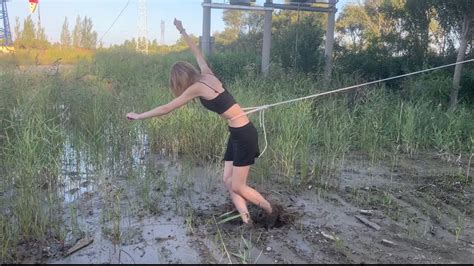 Barefoot In Mud Slippery Mud Slip Fetish Bound Girl Slippery Feet