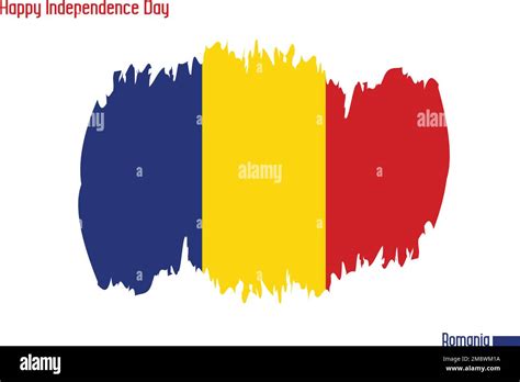 National Flag Flag Of Romania Stock Vector Drawn With Brush Strokes