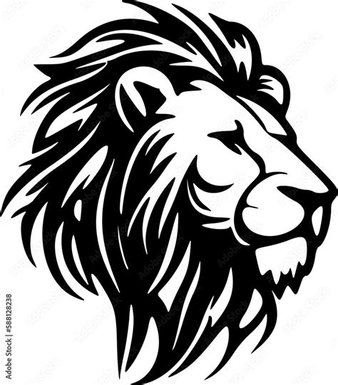 ﻿Monochrome vector lion logo - minimalistic yet powerful. Stock Vector ...