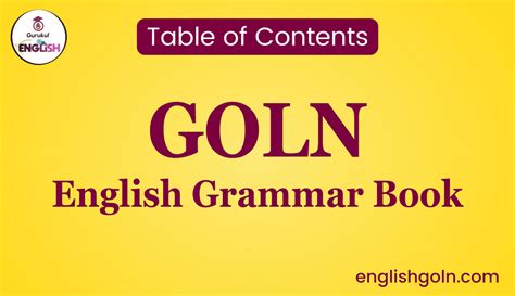 Goln English Grammar Book Table Of Contents English Gurukul Goln