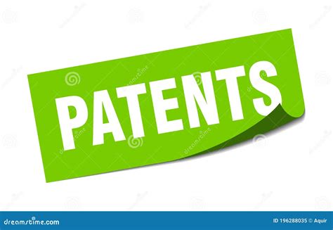 Patents Sticker Square Isolated Label Sign Peeler Stock Vector