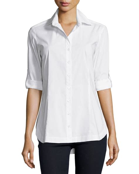 Lyst Finley Joey Tailored Long Sleeve Blouse In White