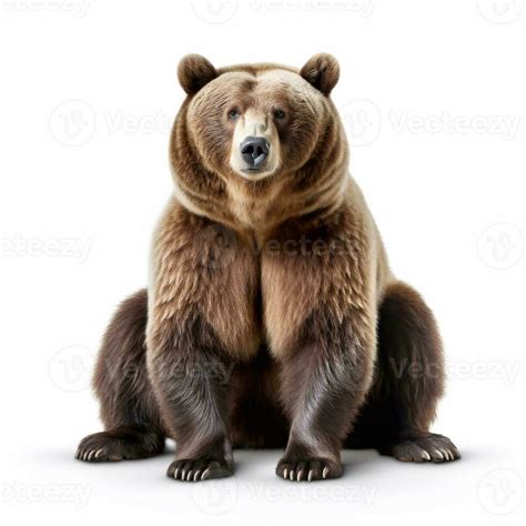 Beautiful Wild Beast Bear Looking Forward Is Shown In Full Length Ai