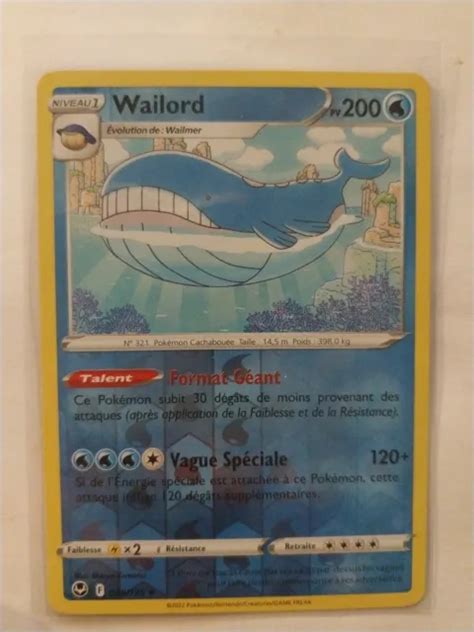 Carte Pokemon Wailord Reverse Ep E Et Bouclier Eb Fr Neuf