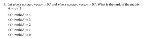 Solved Let U Be A Nonzero Vector In R And V Be A Nonzero Chegg