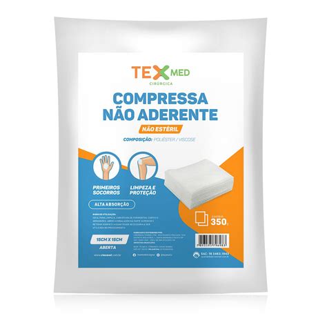 Curativo Compressa De Gaze 7 5x7 5cm Não Aderente Pct 350 Gr 450 Un