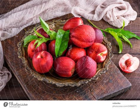 Red Ripe Peaches Nectarine A Royalty Free Stock Photo From Photocase