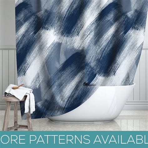 Navy Shower Curtain Etsy