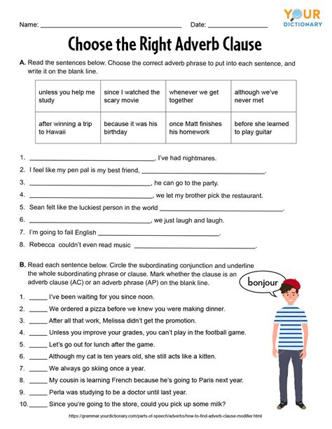 Identifying Adverb Clasues Worksheet Adverbworksheets Net Hot Sex Picture