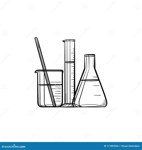 Laboratory Equipment Hand Drawn Sketch Icon. Stock Vector ...