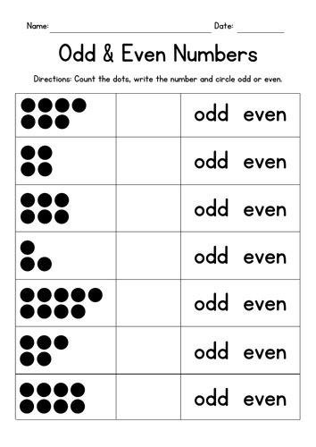 Odd & Even Numbers Worksheets | Teaching Resources