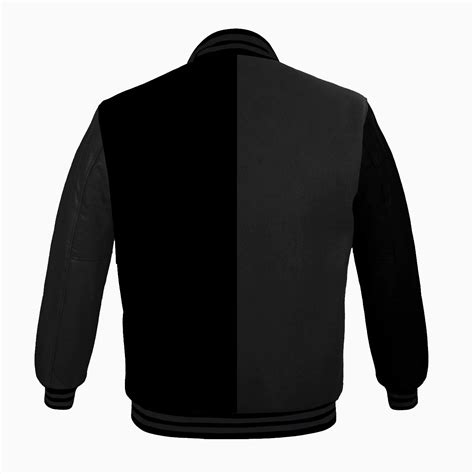 Custom Varsity Jackets Genuine Leather Sleeve And Wool Body Blackgrey Wholesale