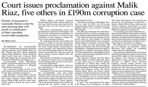 Dawn Epaper Dec Court Issues Proclamation Against Malik