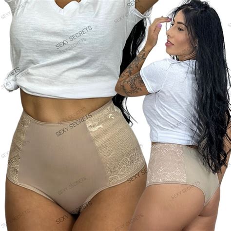 Calcinha Cinta Modeladora Compressora Renda Galena Compress O P S