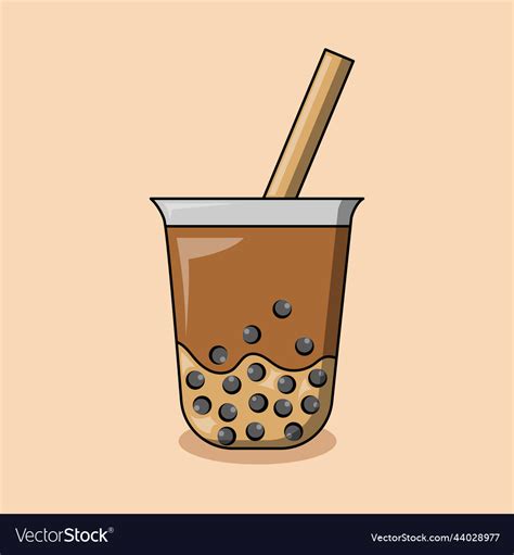 Bubble Milk Tea Clipart Vector Pearl Milk Tea Hand Drawn Illustration