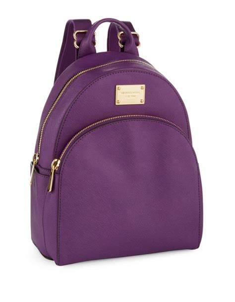 Lyst Michael Michael Kors Jet Set Leather Backpack In Purple