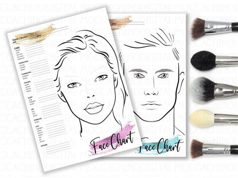 Male And Female Face Chart Face Chart For MakeUp Printable Make Up