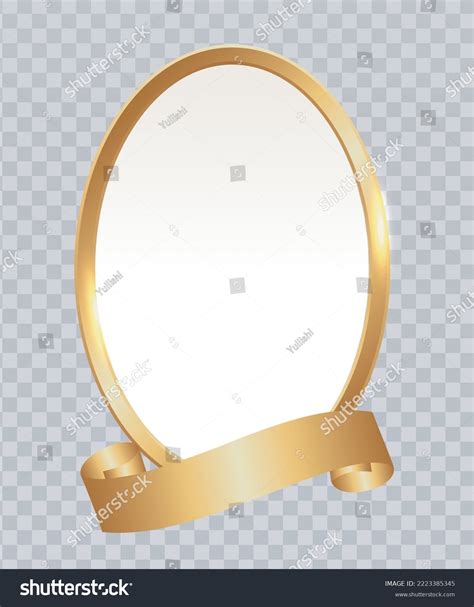 Oval Golden Photo Frame Curved Ribbon Stock Vector Royalty Free