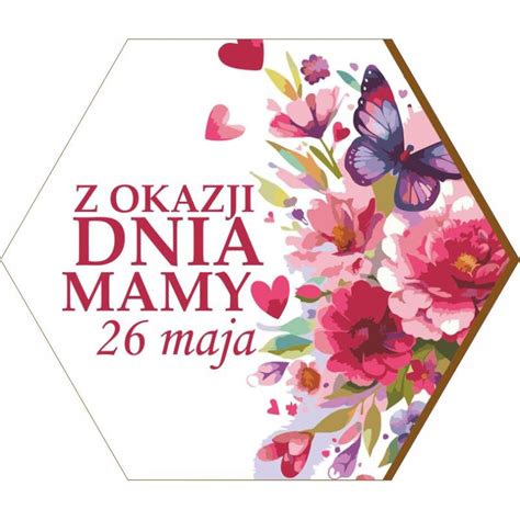 Magnes w kształcie heksagonu na Dzień Mamy prezent upominek da mamy