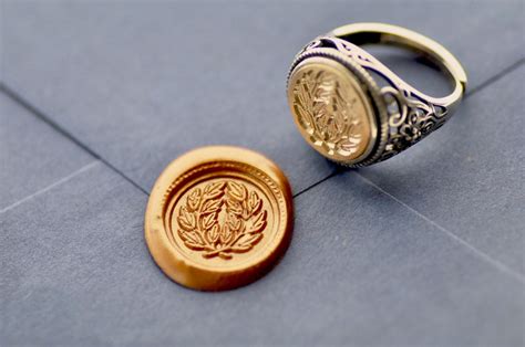 Bespoke Custom Design Your Own 925 Silver Signet Wax Seal Intaglio Ring Backtozero B20