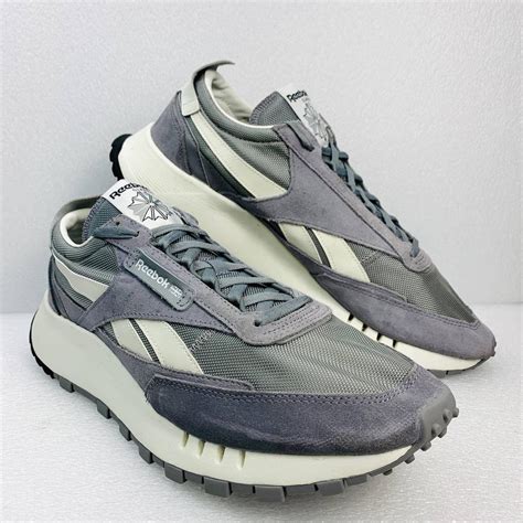 Reebok Classic Leather Vintage Running Shoes in Gray... - Depop