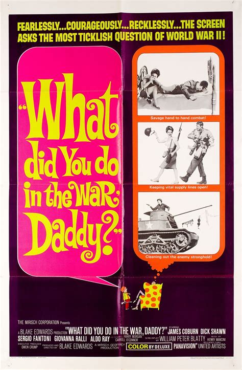 What Did You Do In The War Daddy Original 1966 Us One Sheet Movie