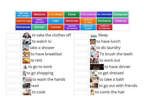 La Rutina Diaria Verbos Match Up