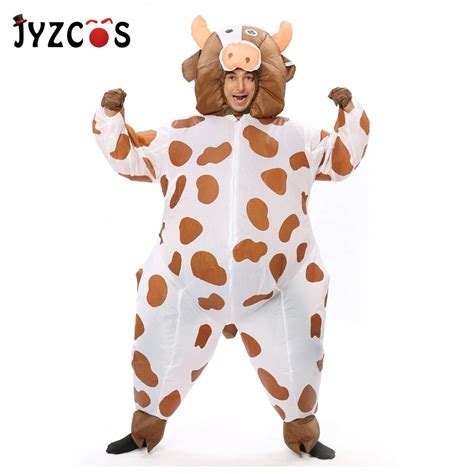 Jyzcos Inflatable Cow Costume Dairy Cattle Costume Halloween Party