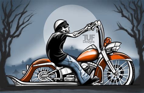 Halloween Png Artwork Skeleton Riding Lowrider Vicla Motorcycle Design