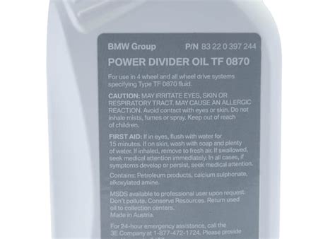 Transfer Case Fluid Shell TF-0870 Genuine BMW 83220397244 83-22-0-397 ...