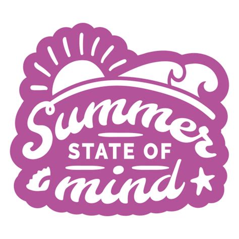 Summer State Of Mind Sticker Png And Svg Design For T Shirts