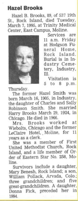 Hazel Bernice Smith Brooks M Morial Find A Grave