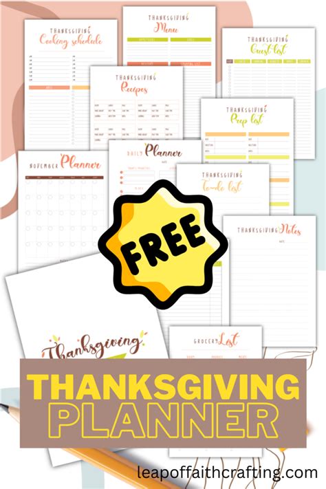 Free Thanksgiving Planner Printable Printables Leap Of